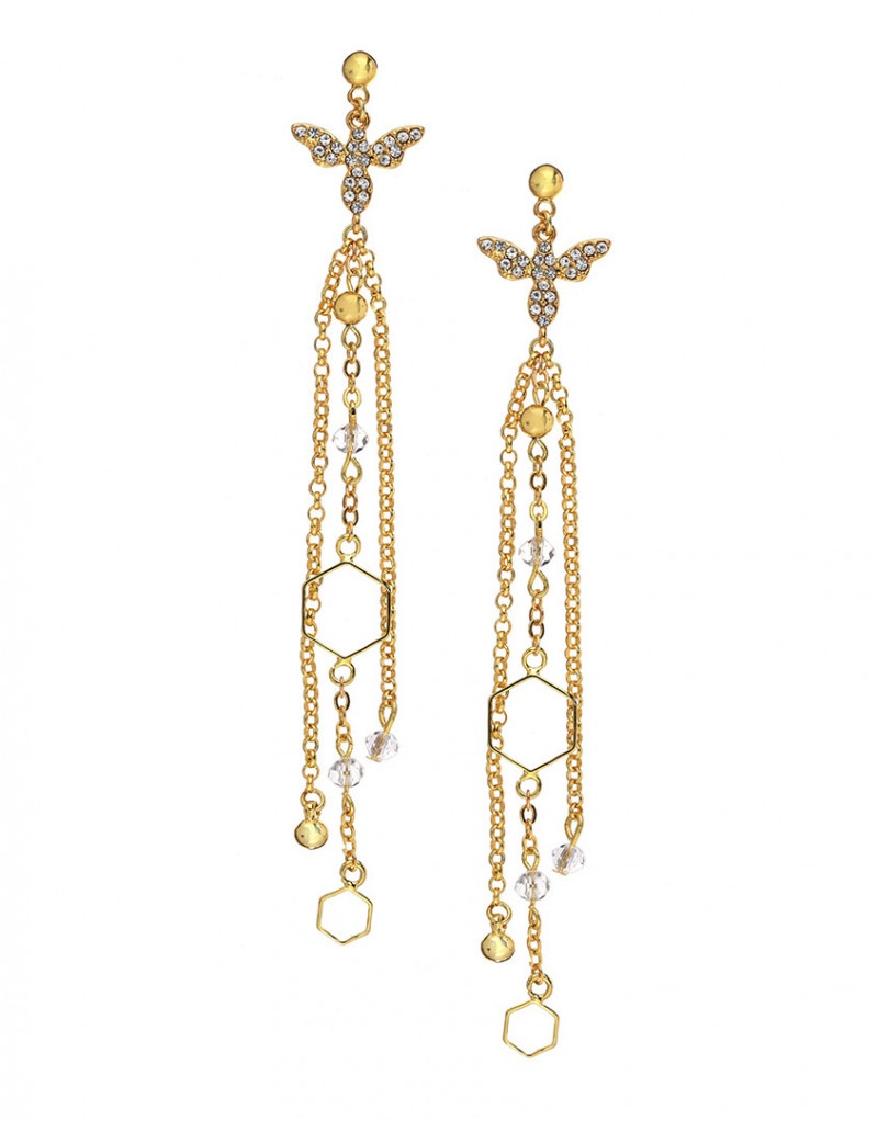 AzzaliaЗолотистые серьги с кристаллами Azzalia