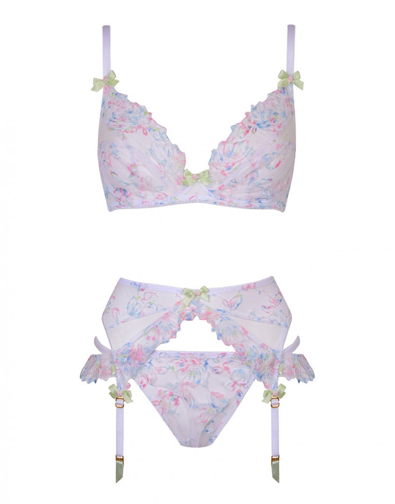 LeishaБелые классические трусы бразилиана с вышивкой Leisha