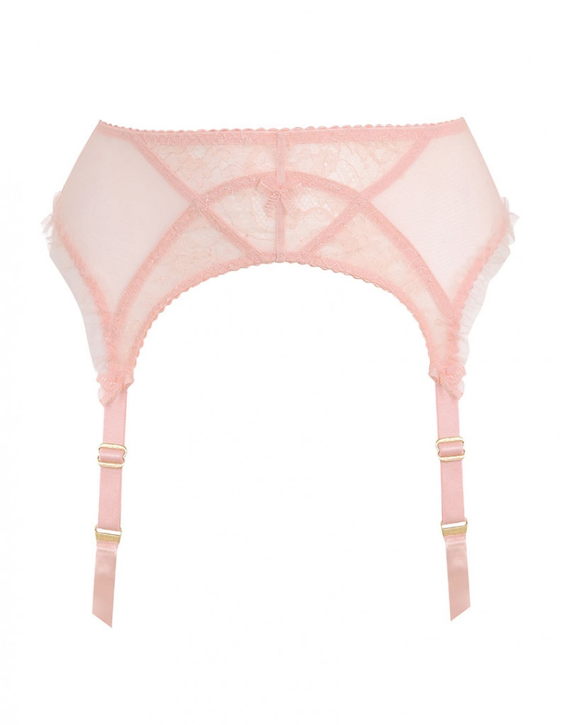 OliveПояс для чулок персикового цвета с отделкой кружевом Olive