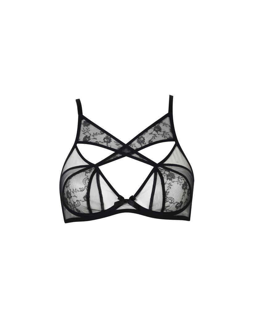 IzaЧерный прозрачный бюстгальтер-топ с кружевом Iza