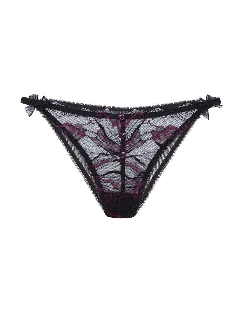 KarmenЧерные классические трусы из кружева с вышивкой Karmen
