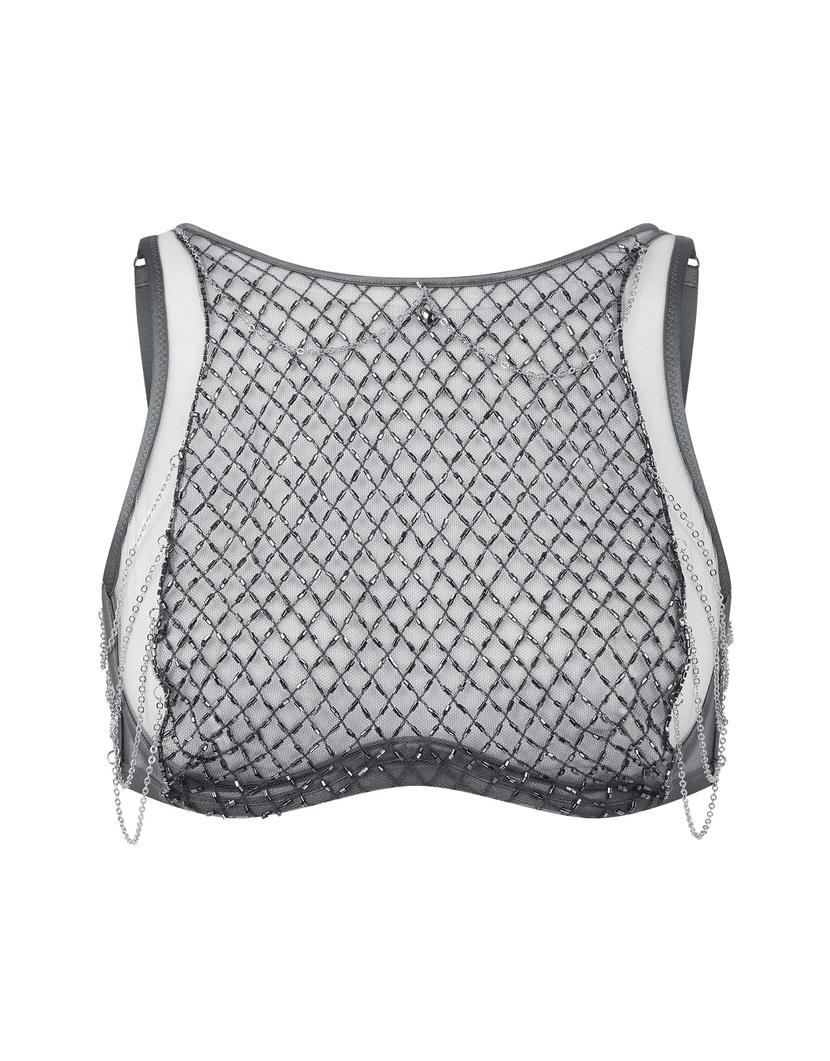 ChrystelleСеребристый бюстгальтер-топ на косточках Chrystelle