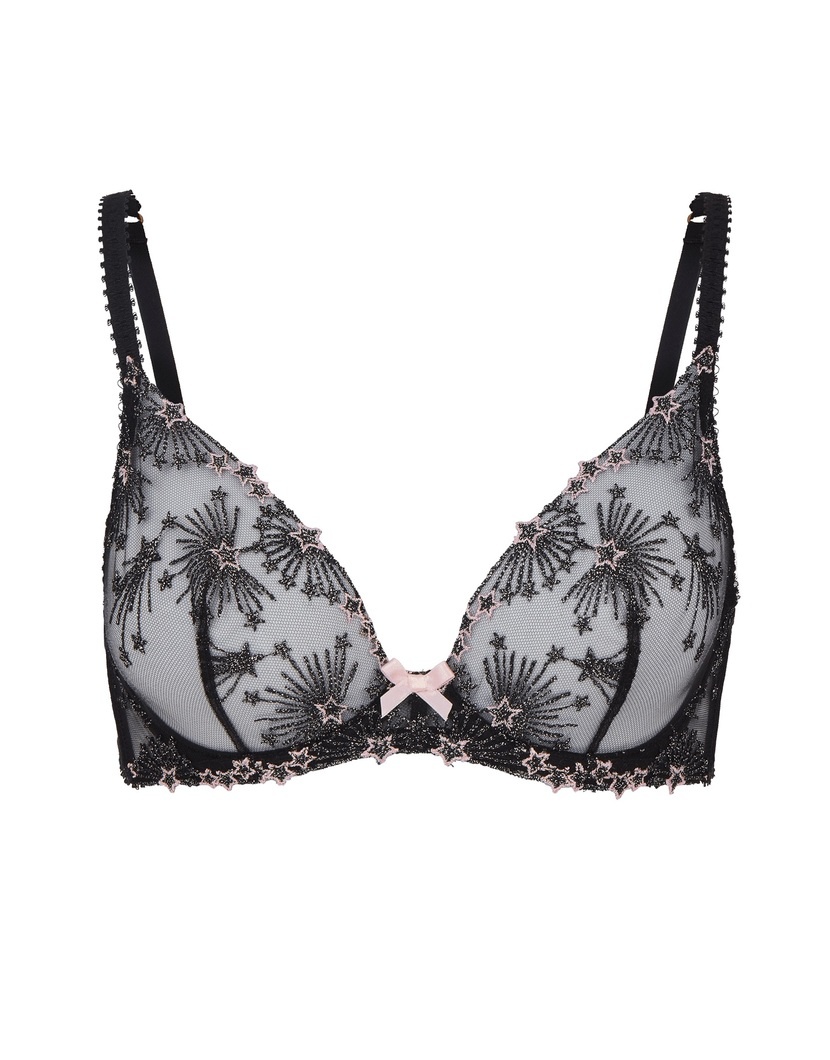 KaylieМягкий черный бюстгальтер на косточках с вышивкой Kaylie