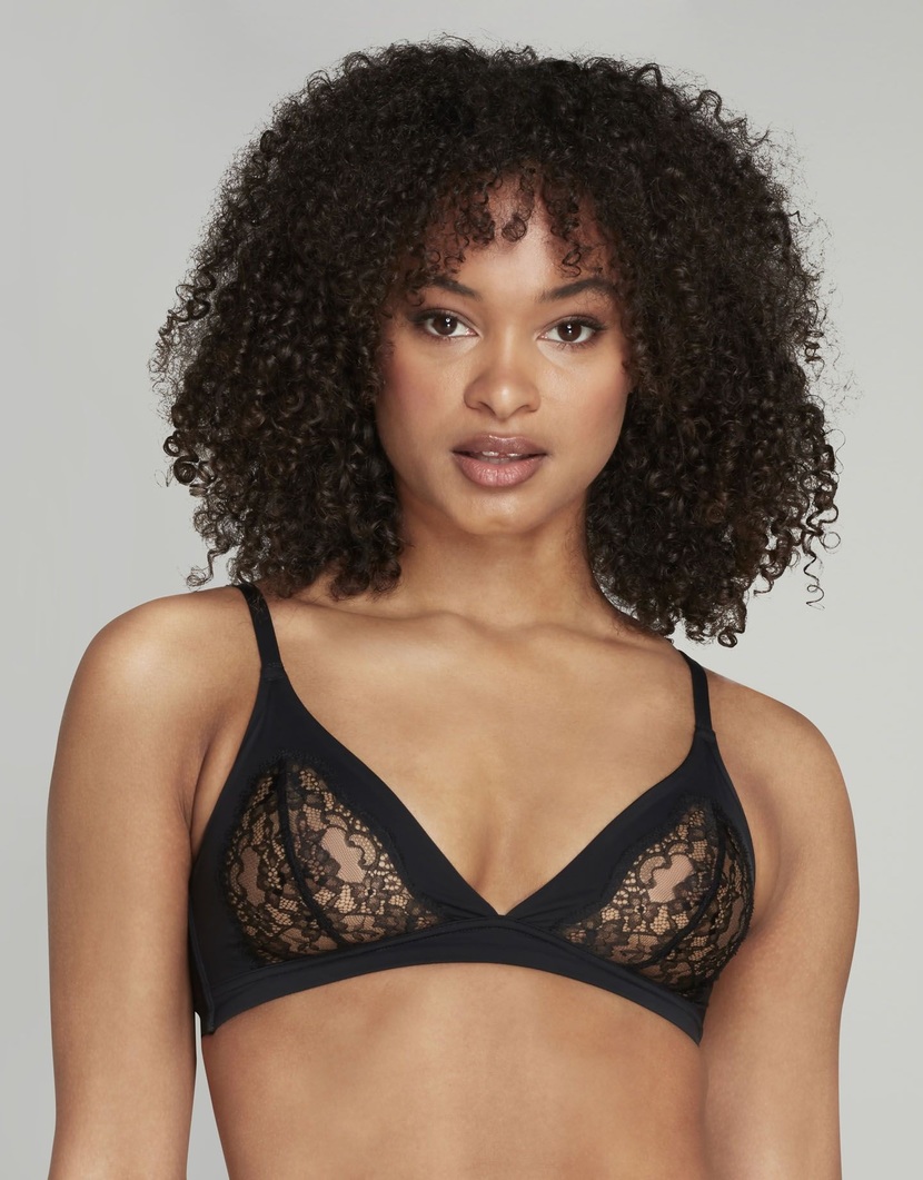 BrigetteЧерный бюстгальтер с мягкой чашкой и отделкой кружевом Brigette