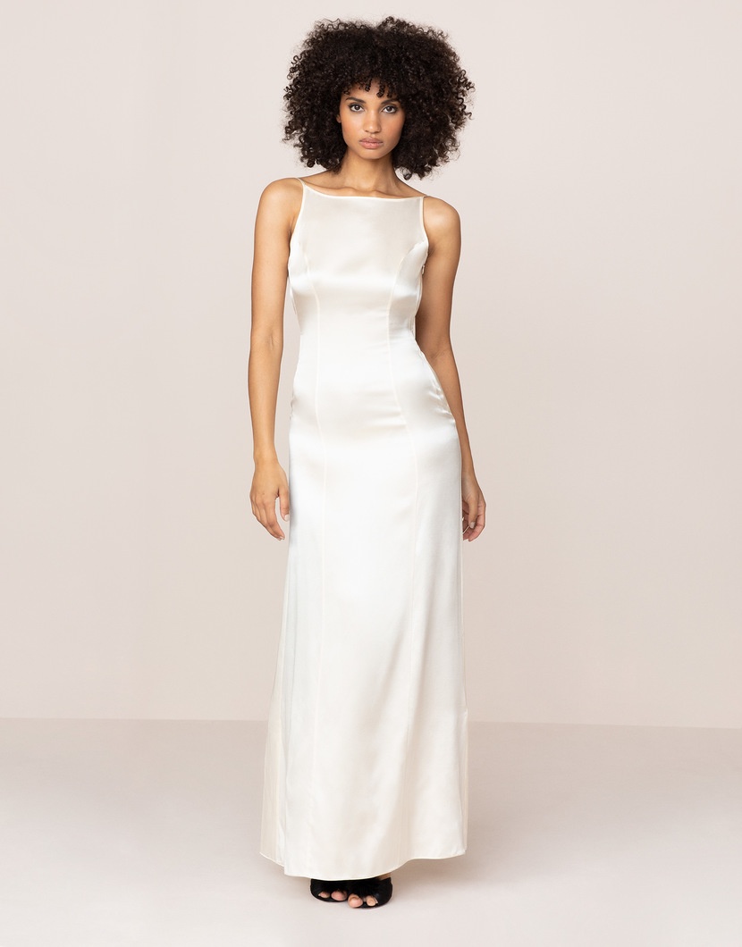 ClassicШелковая длинная сорочка цвета слоновой кости Classic