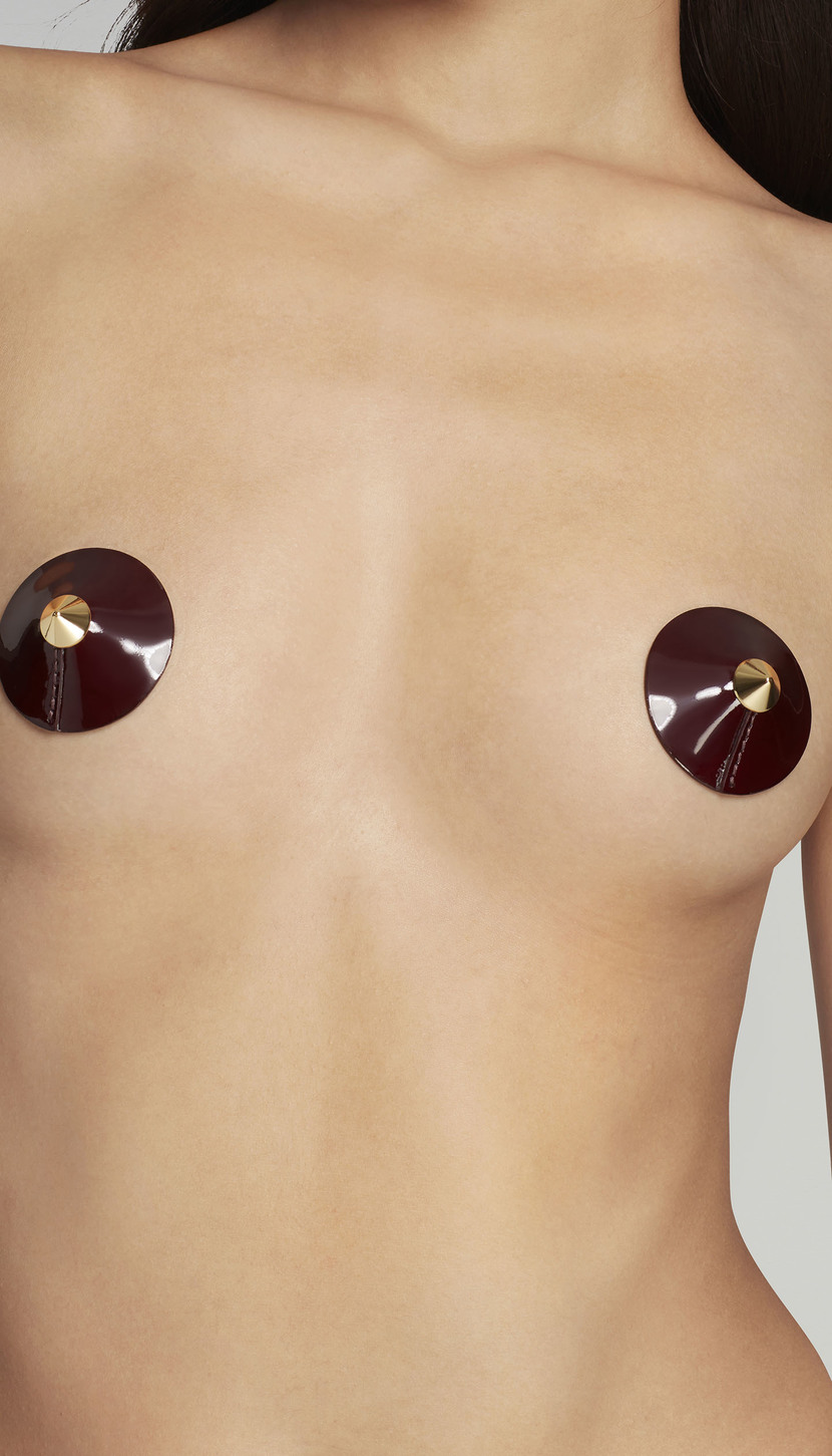 RoxxyБордовые кожаные накладки Roxxy