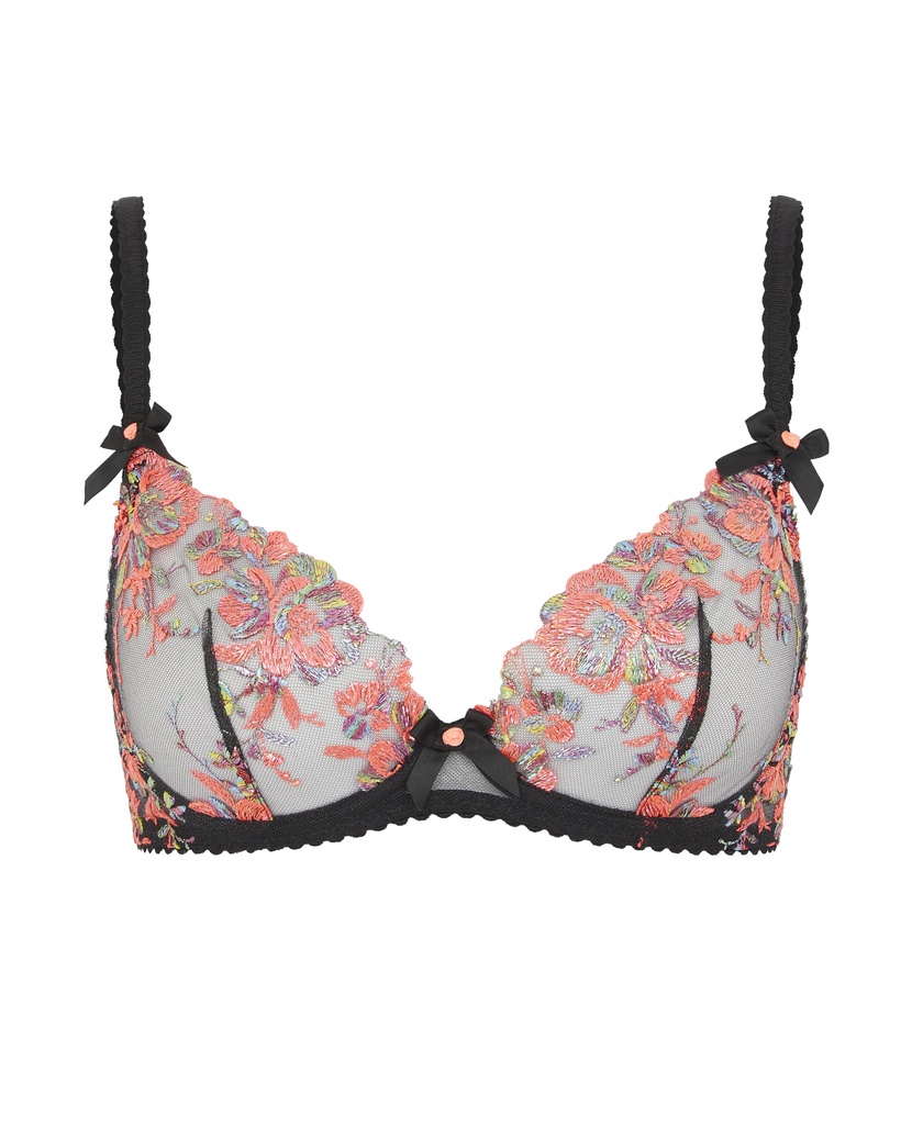 LexxЧерно-оранжевый бюстгальтер с мягкой чашкой Lexx