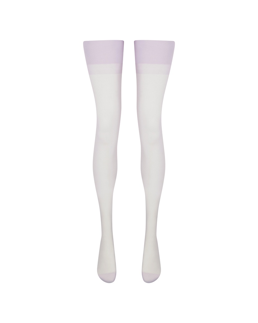 LazulieЛиловые чулки под пояс с продольным швом Lazulie