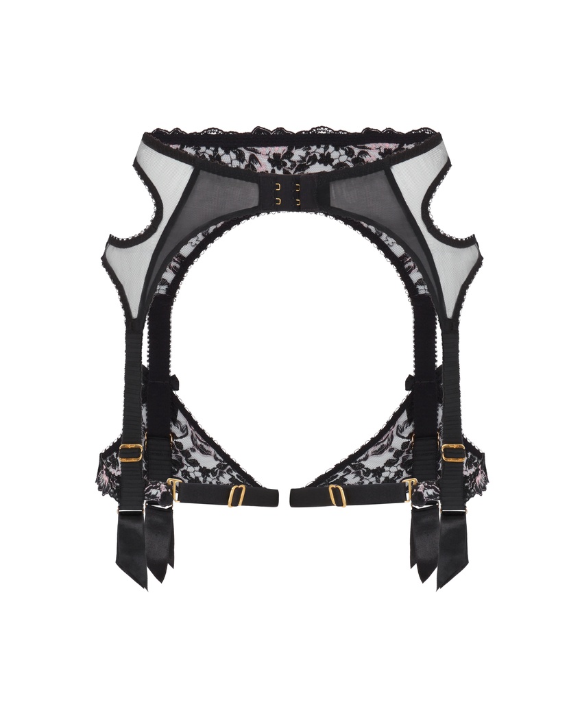 LanaЧерно-розовый пояс для чулок Lana