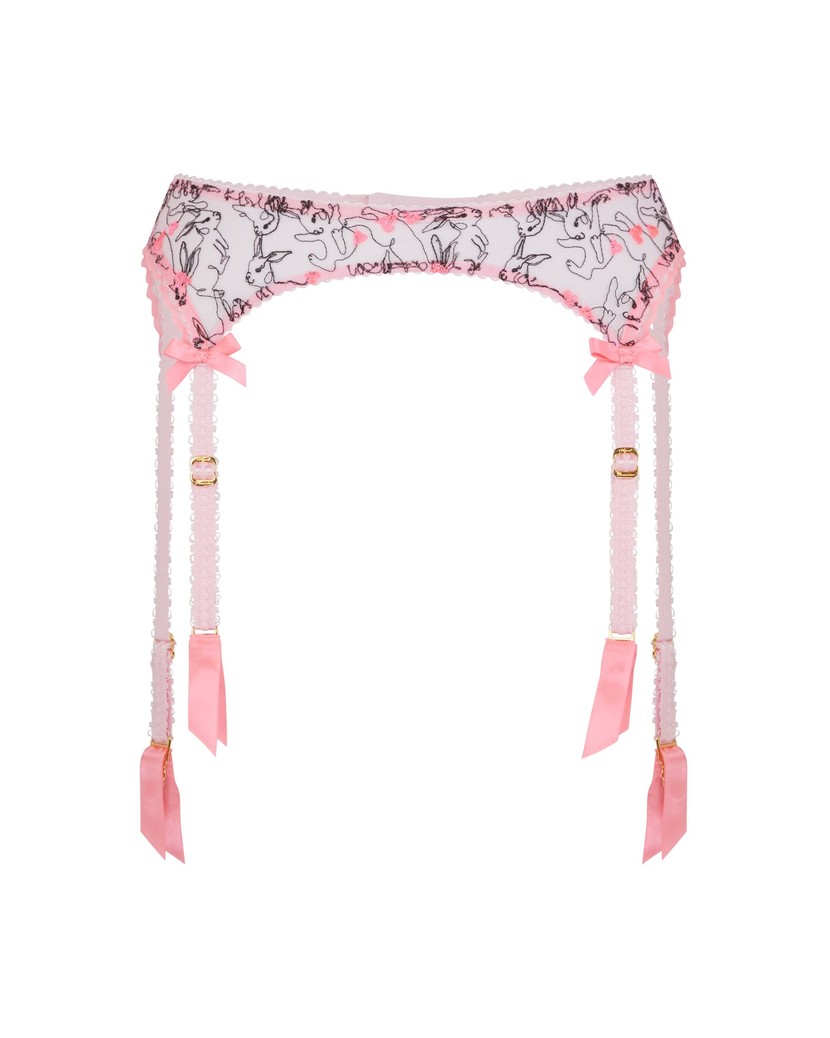 BunnieРозовый прозрачный пояс для чулок Bunnie