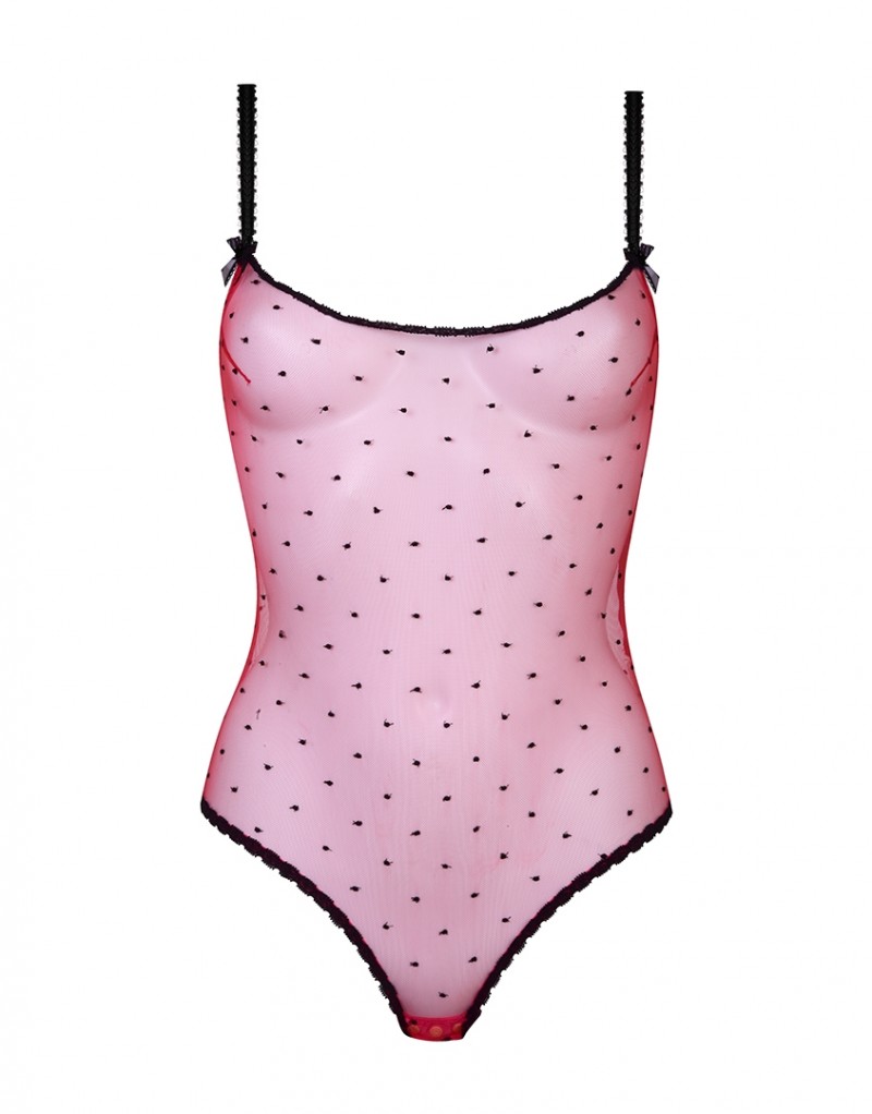 PoppieКрасное боди с черной отделкой Poppie