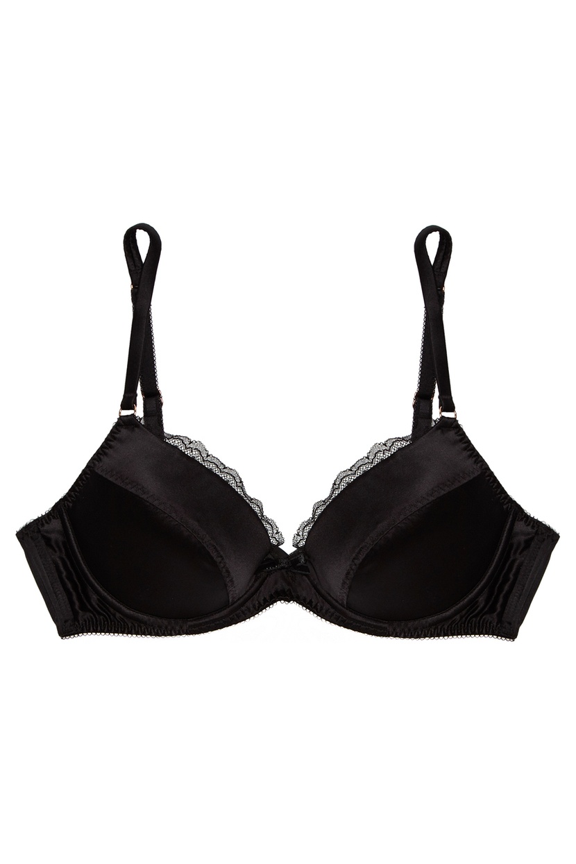 FelindaЧерный шелковый бюстгальтер с плотной чашкой пуш-ап Felinda