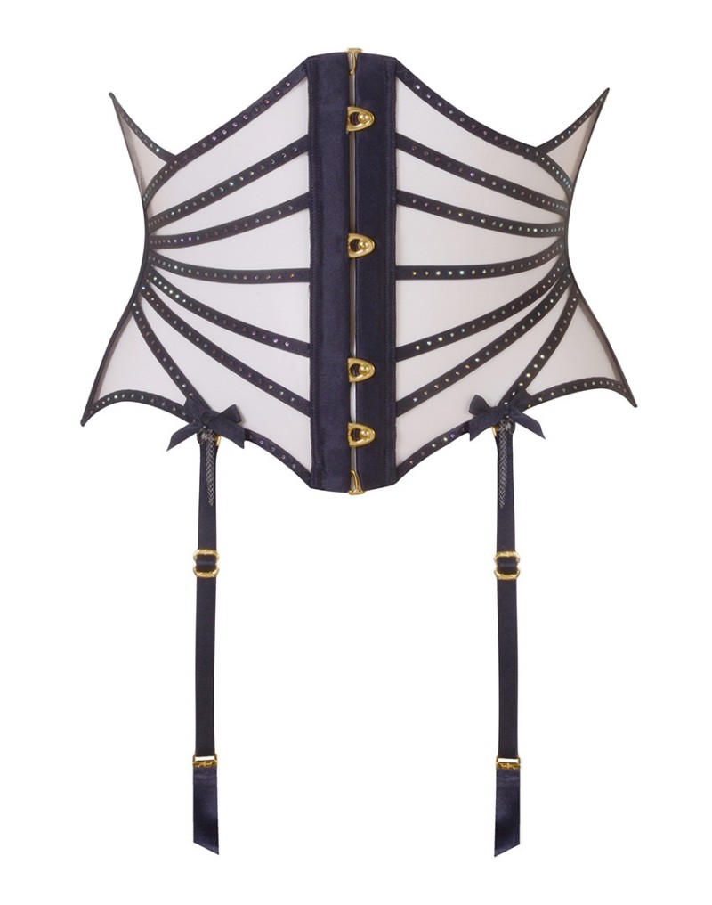 RubiЧерный корсетный пояс с кристаллами Rubi