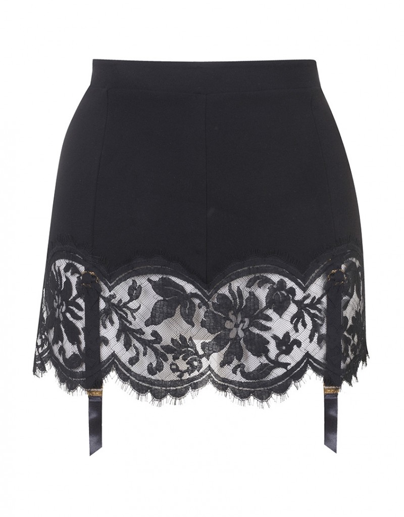 NadinaЧерный пояс с кружевной отделкой Nadina