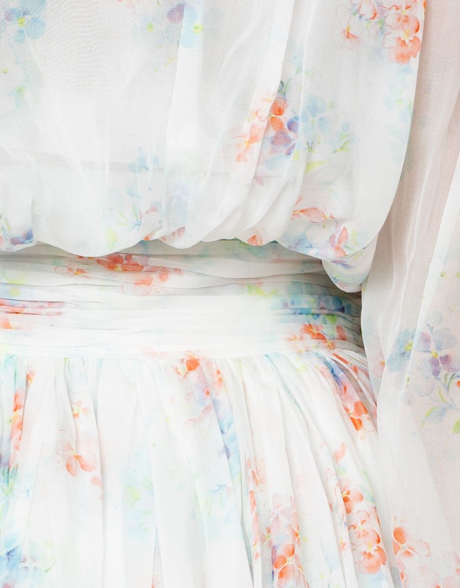 Белые классические трусы из шелка на завязках с принтом Aimeline