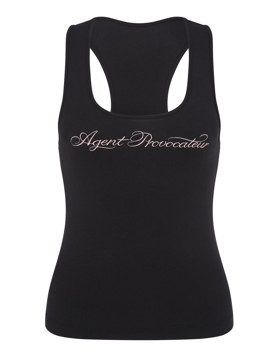 Черный топ с логотипом Jade