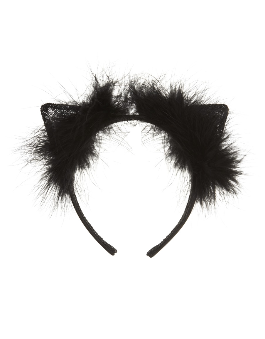 Черный ободок из кружева и перьев марабу Wilma