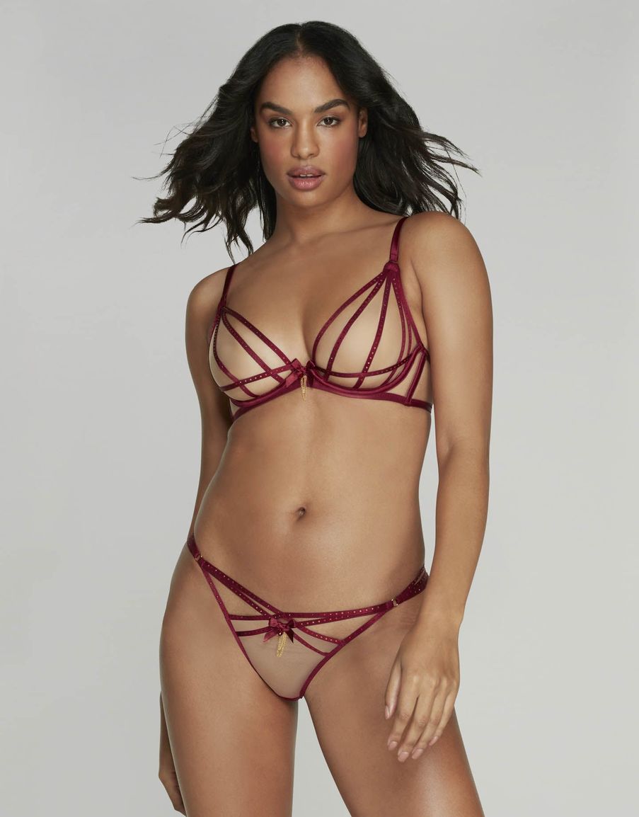 Красные прозрачные трусы стринги Rubi