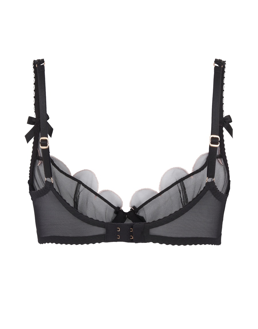 Черный прозрачный бюстгальтер с открытой чашкой Lorna