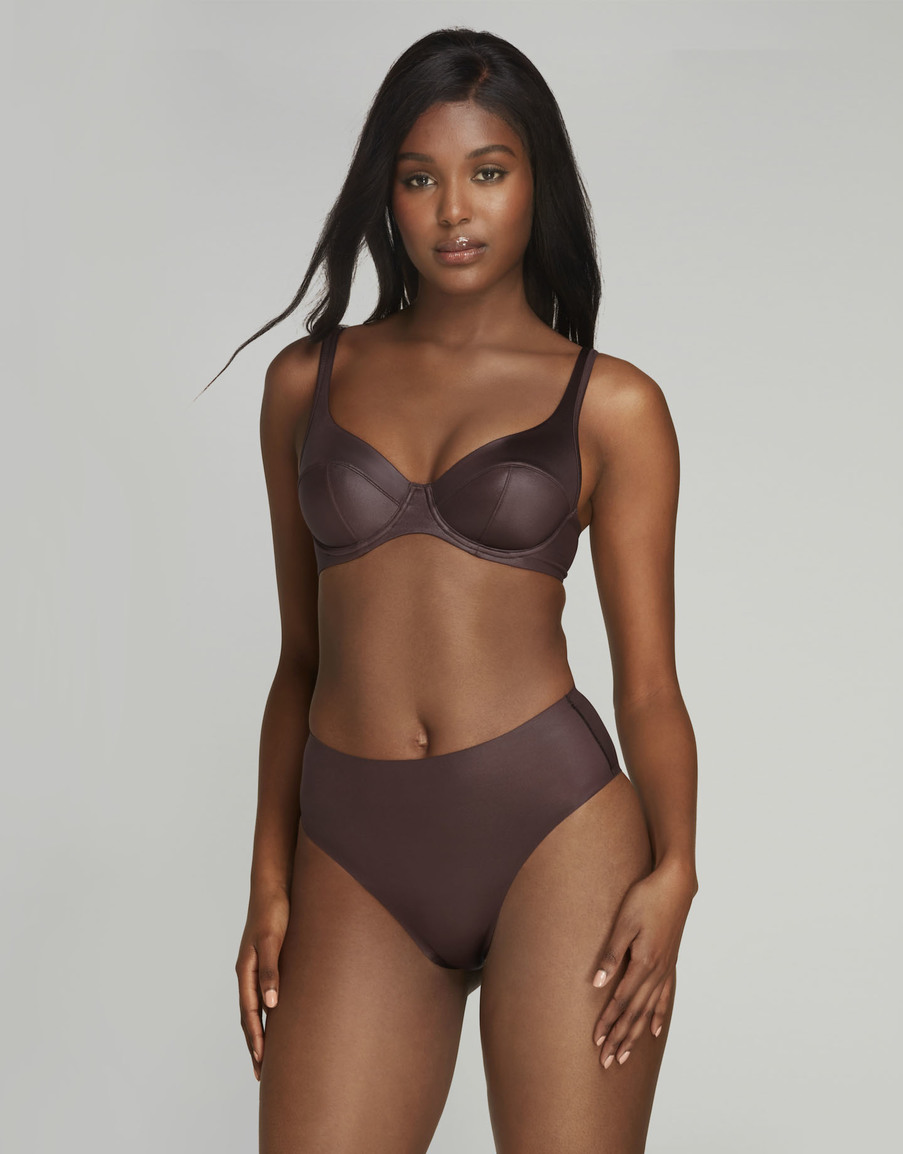 Коричневые трусы с высокой посадкой Paige