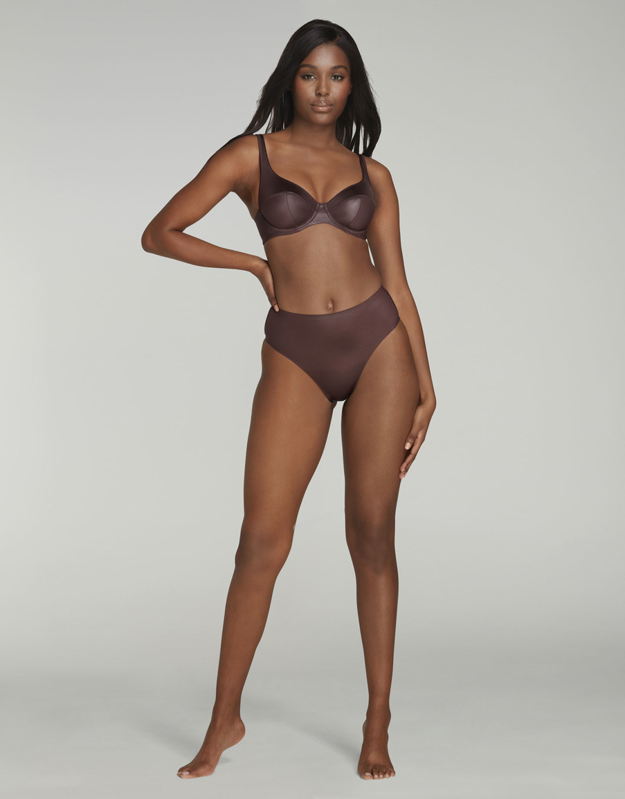 Коричневые трусы с высокой посадкой Paige