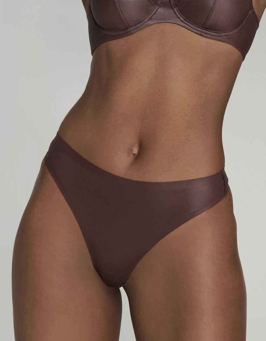 Коричневые трусы стринги Paige