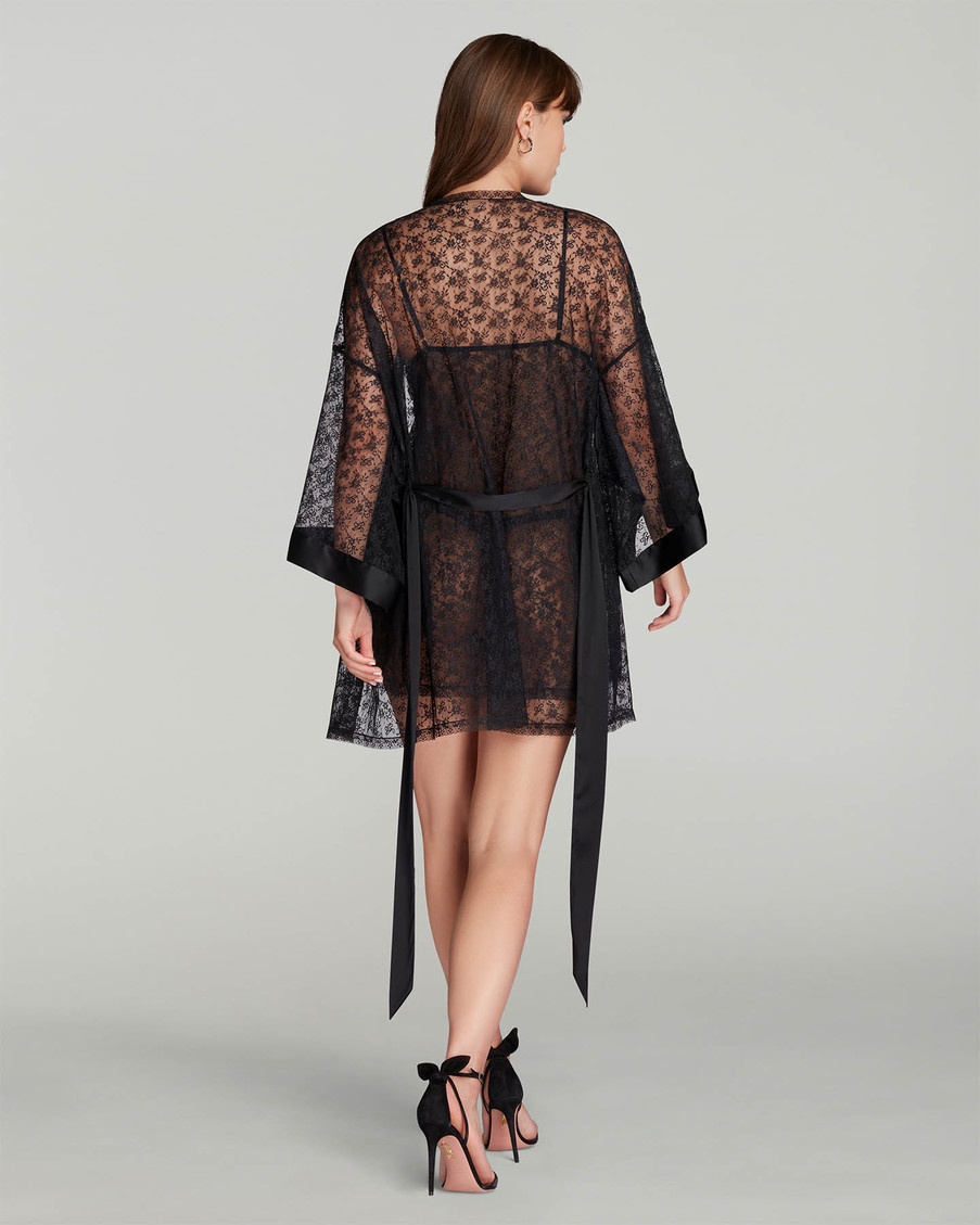 Черный халат-кимоно Malorey