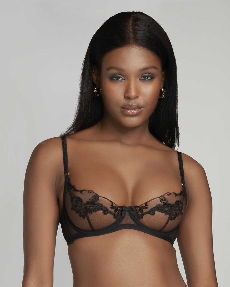 Черный прозрачный бюстгальтер с мягкой чашкой Mirabelle