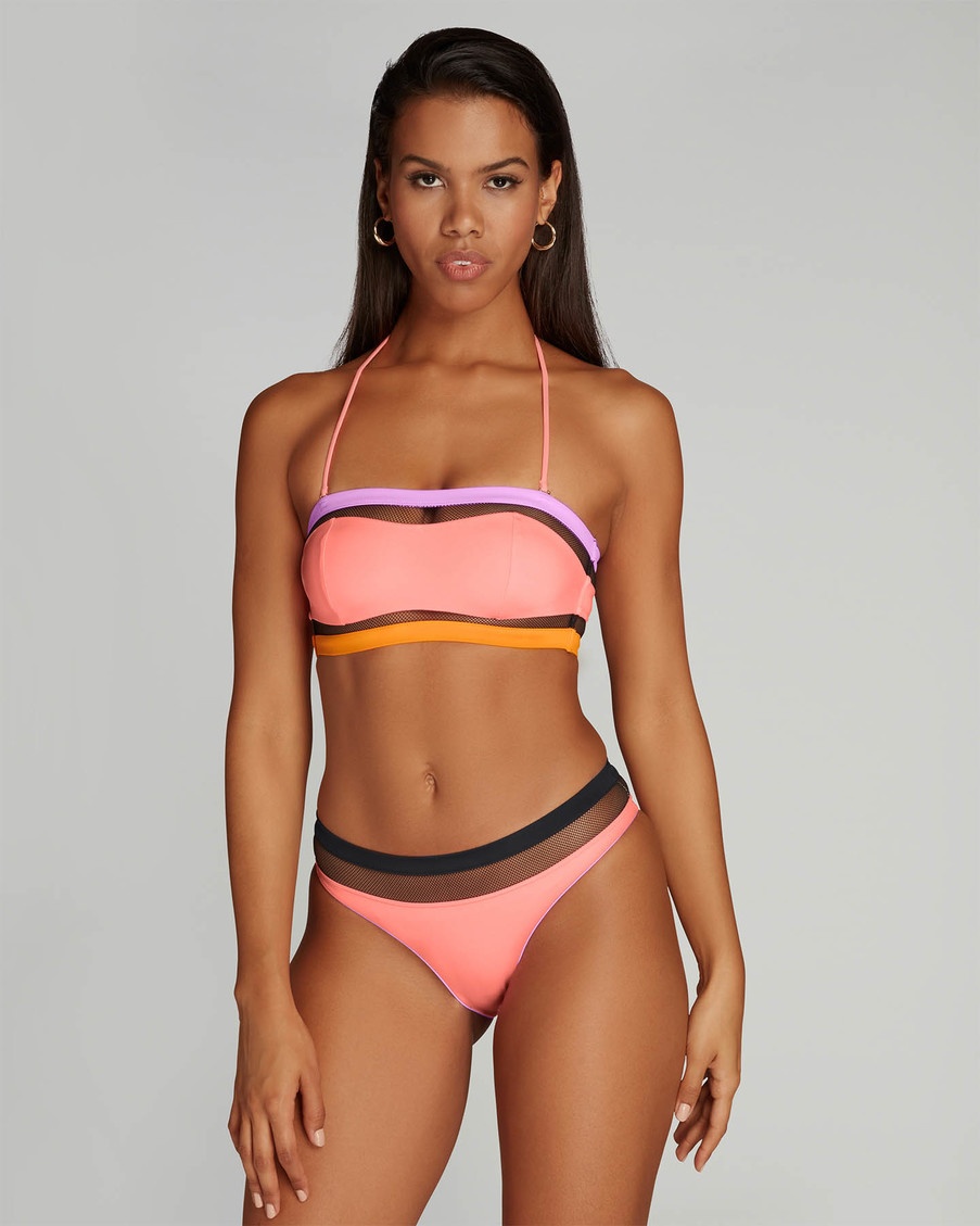 Коралловый топ бандо купальника Zenaya