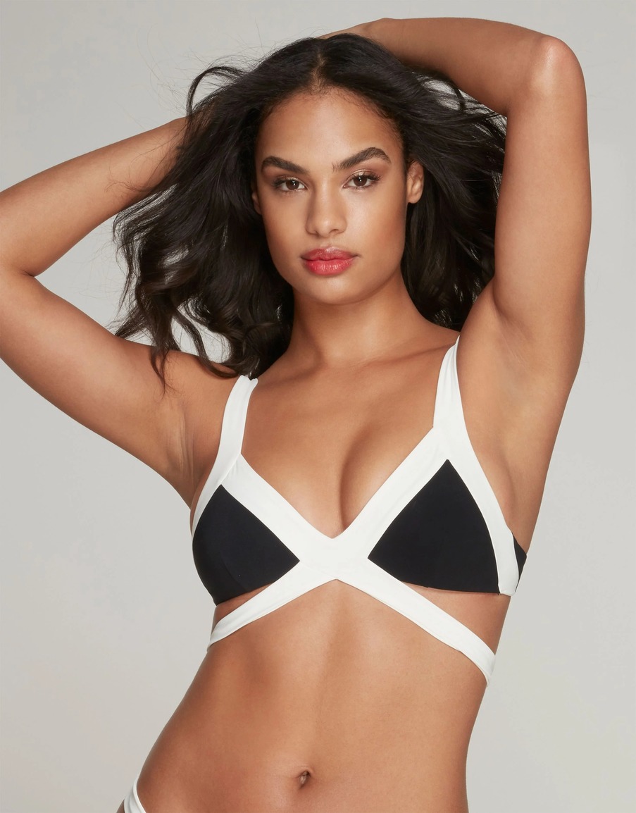 Черно-молочный топ купальника Mazzy