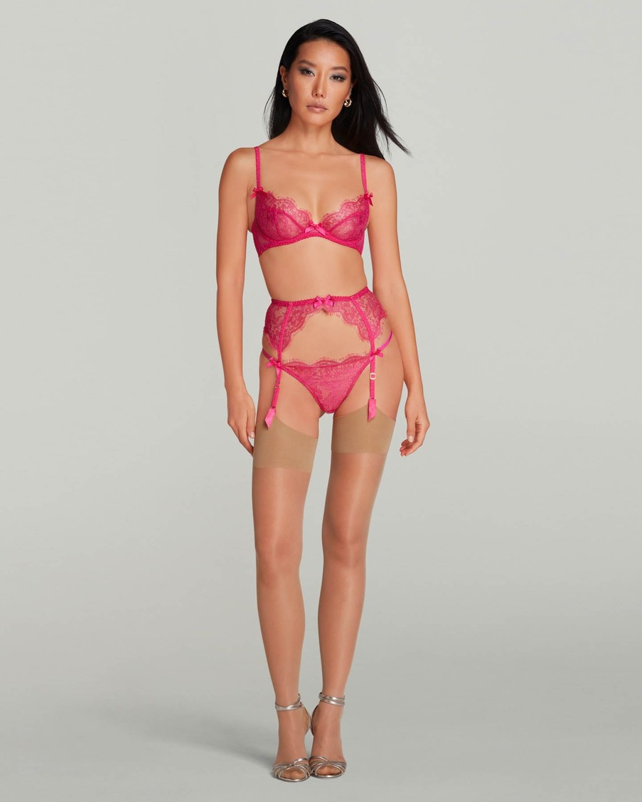 Кружевной пояс для чулок цвета фуксия Lorna Lace