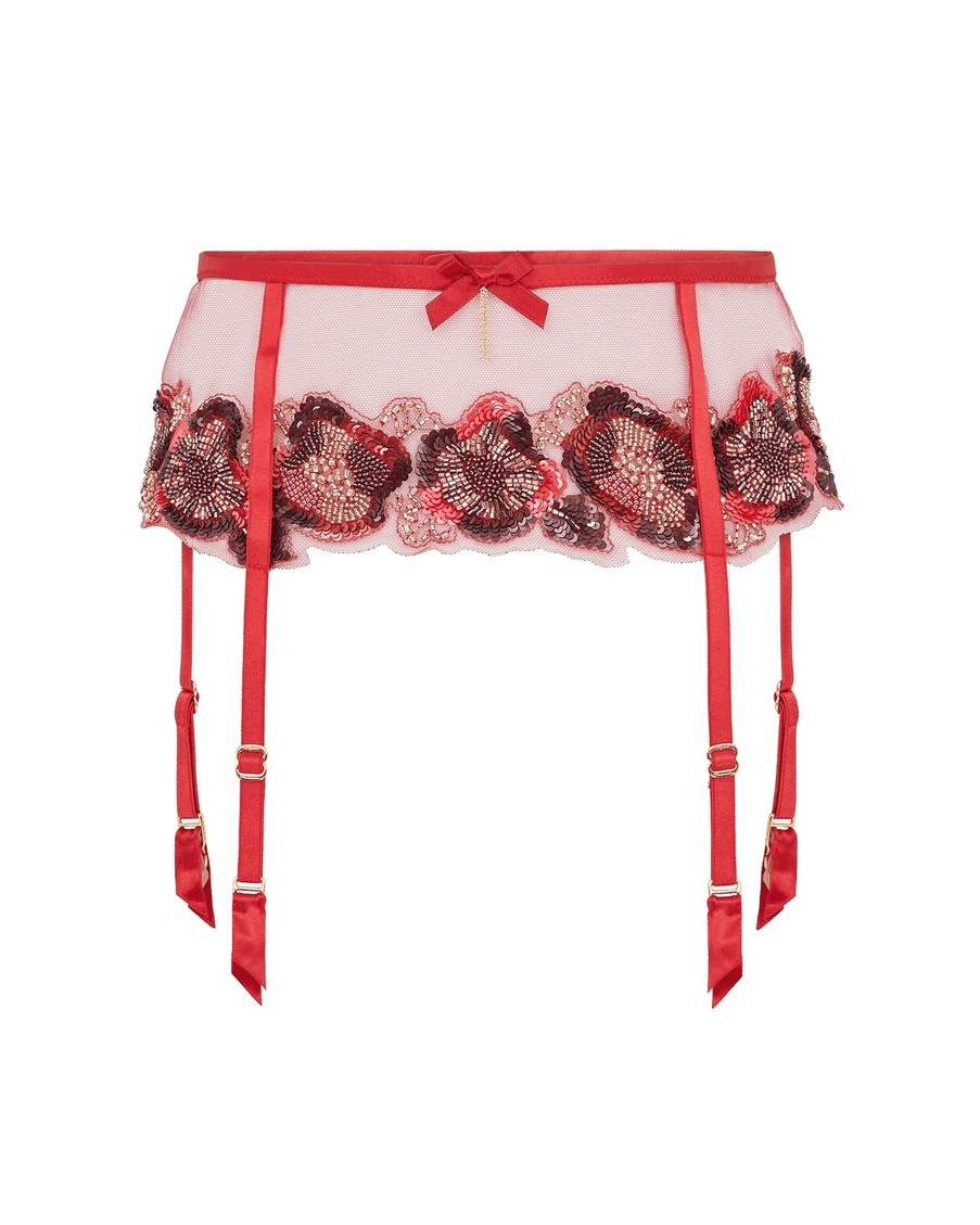 Красный пояс для чулок Giana