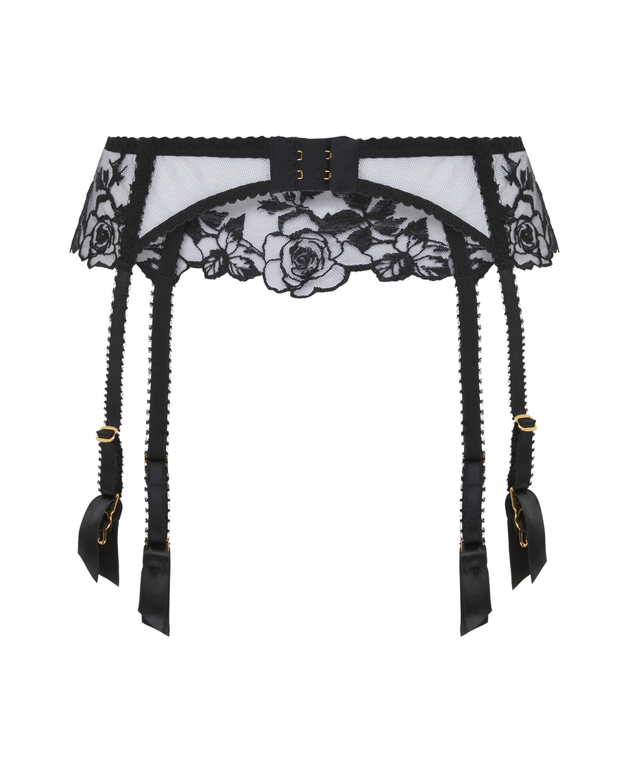 Черный пояс для чулок Callypso