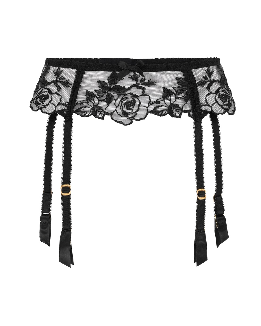 Черный пояс для чулок Callypso