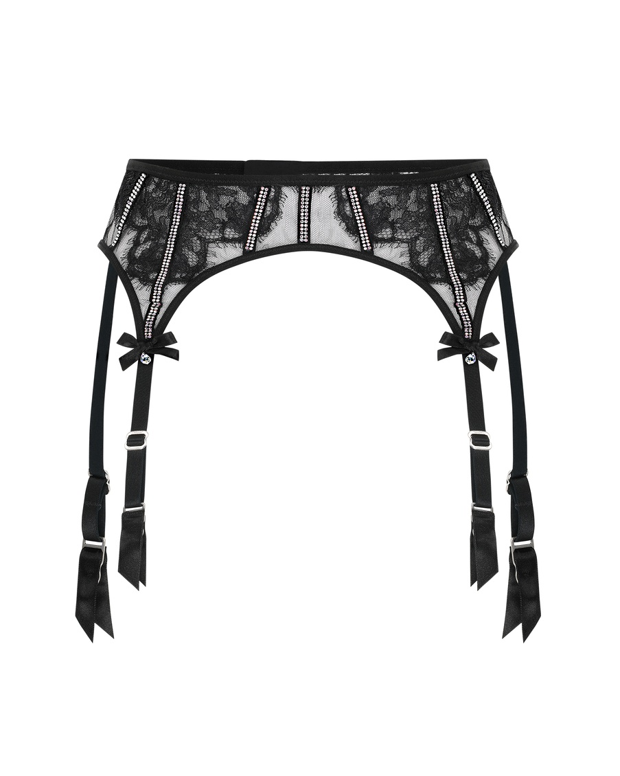 Черный пояс для чулок Caitriona