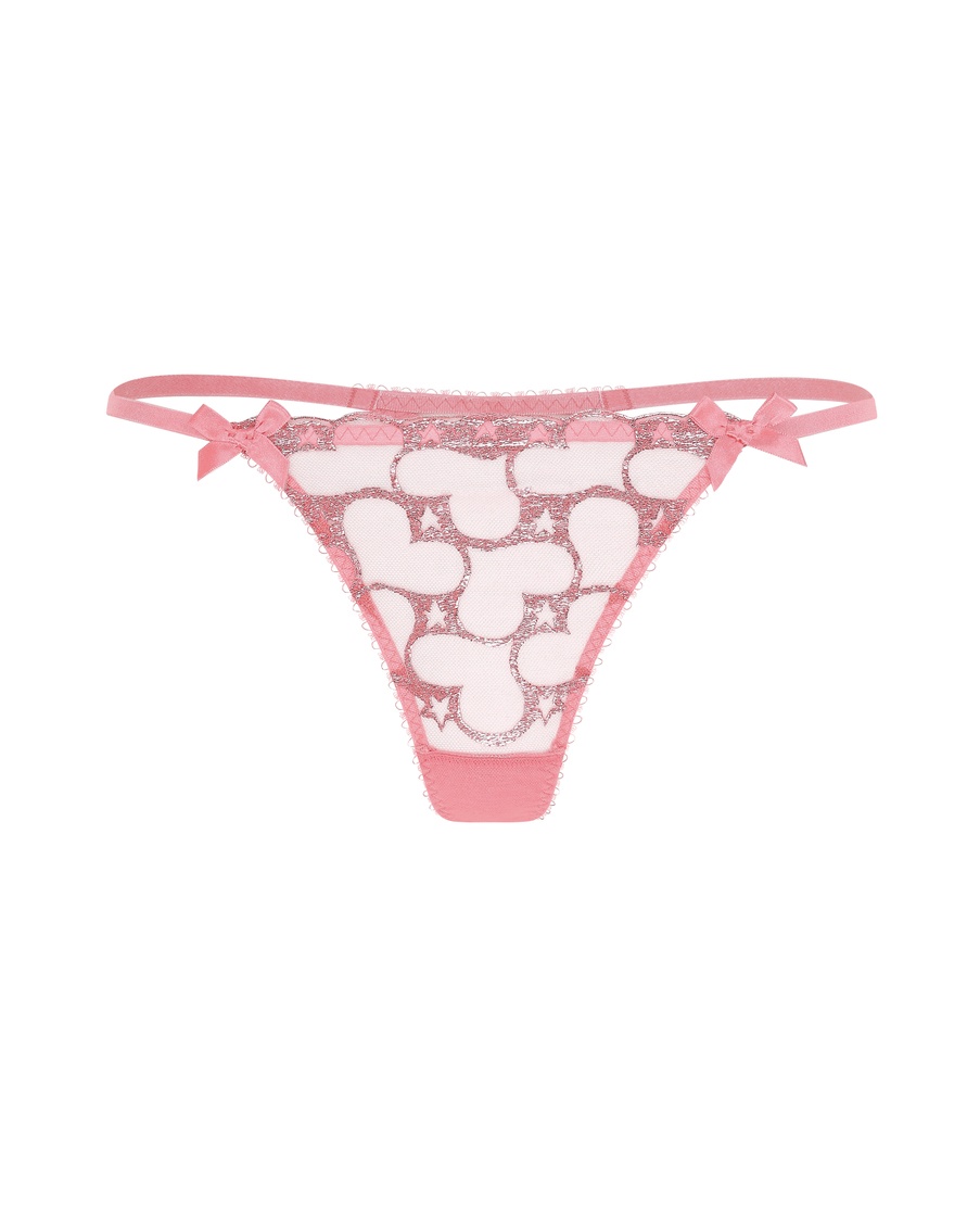 Розовые трусы стринги Bobbi