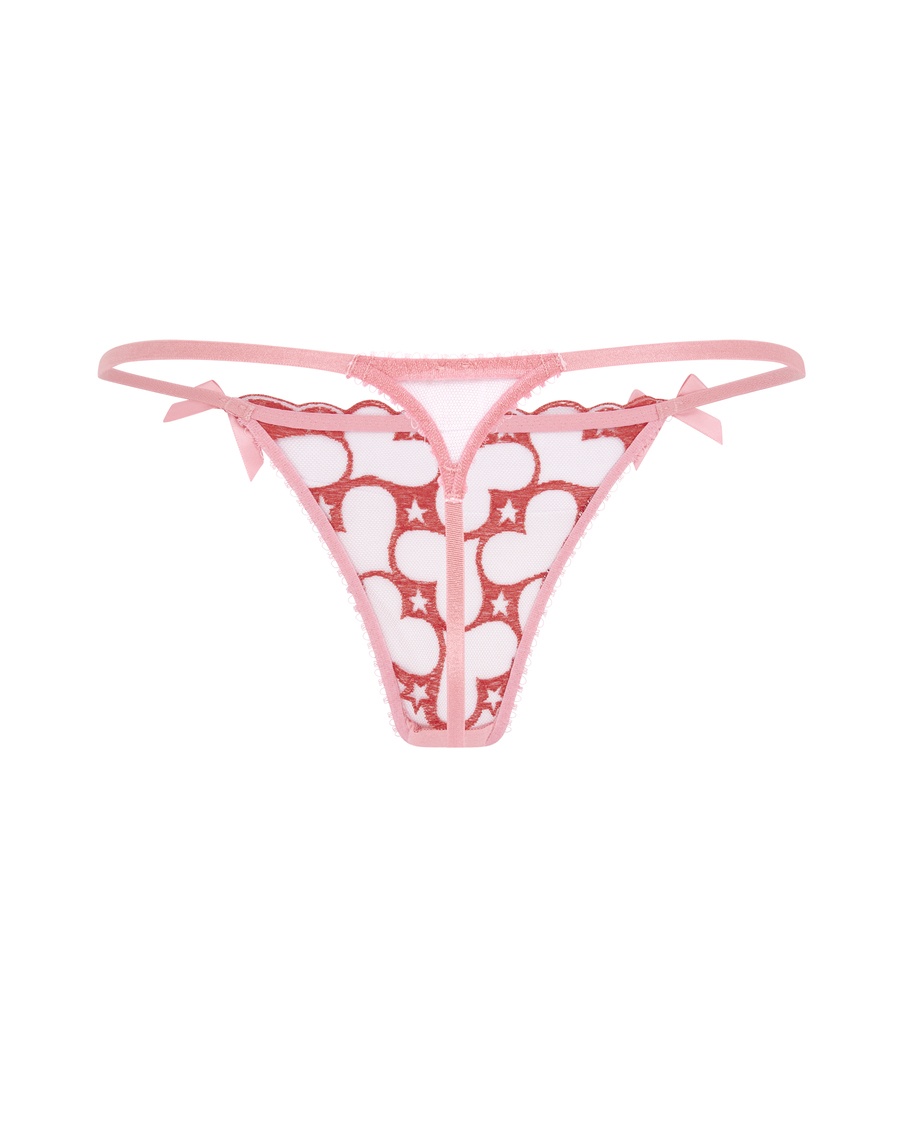 Розовые трусы стринги Bobbi