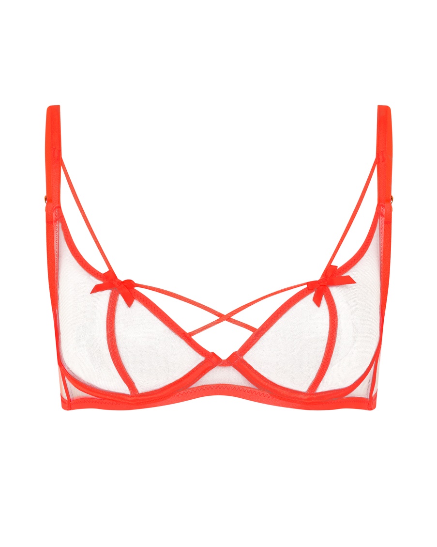 Оранжевый прозрачный бюстгальтер с мягкой чашкой Zella