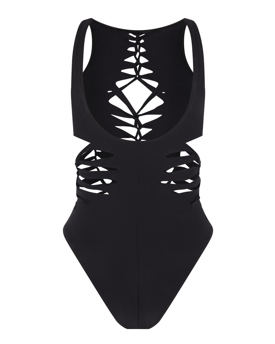 Черный слитный купальник Rayne