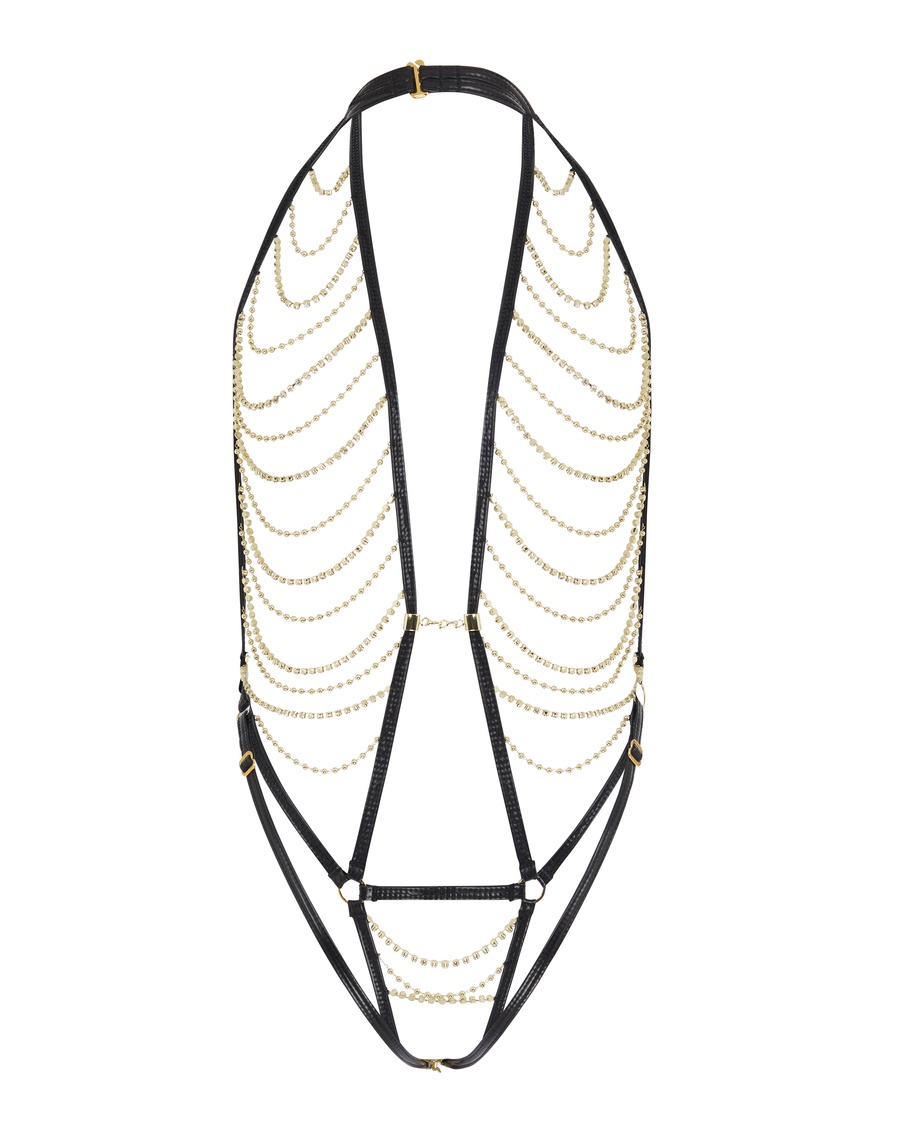 Черно-золотое боди Marlena