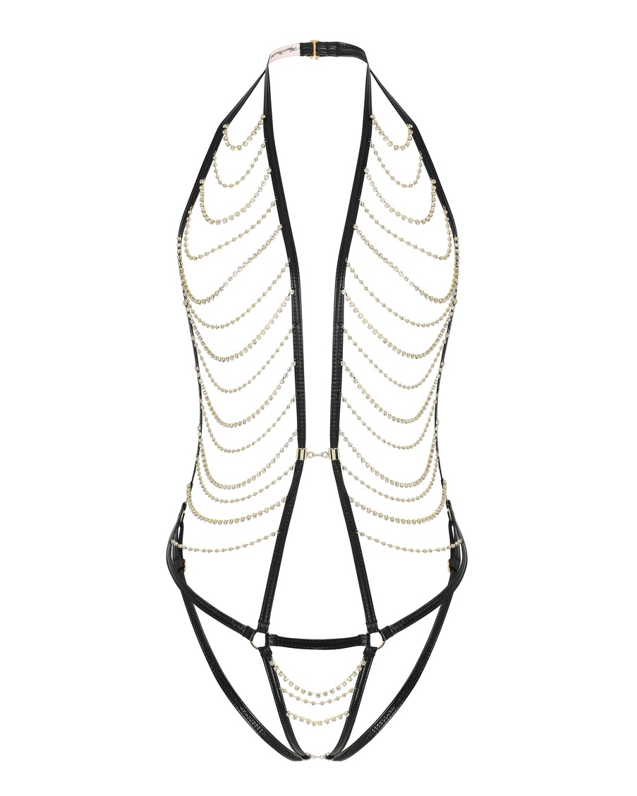 Черно-золотое боди Marlena