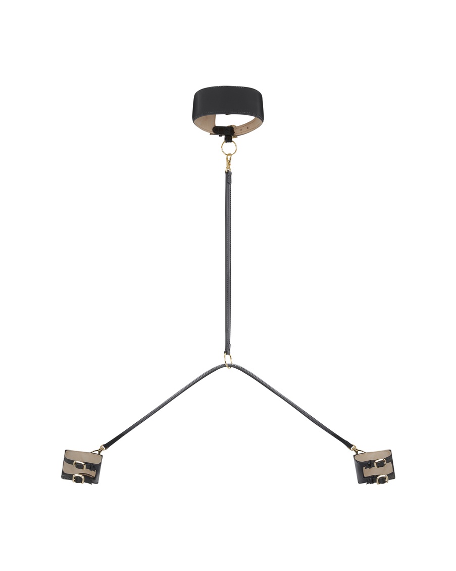 Черные кожаные чокер и браслеты Mary Jane