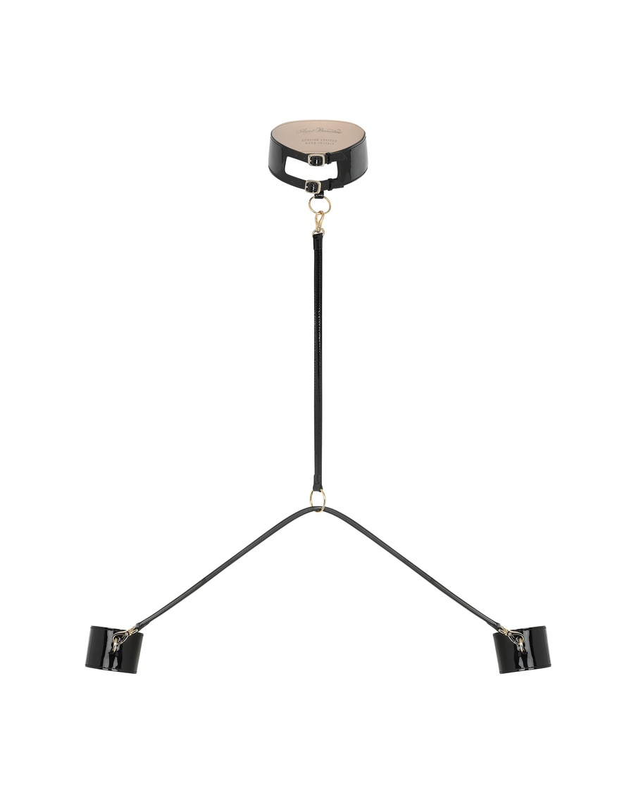 Черные кожаные чокер и браслеты Mary Jane