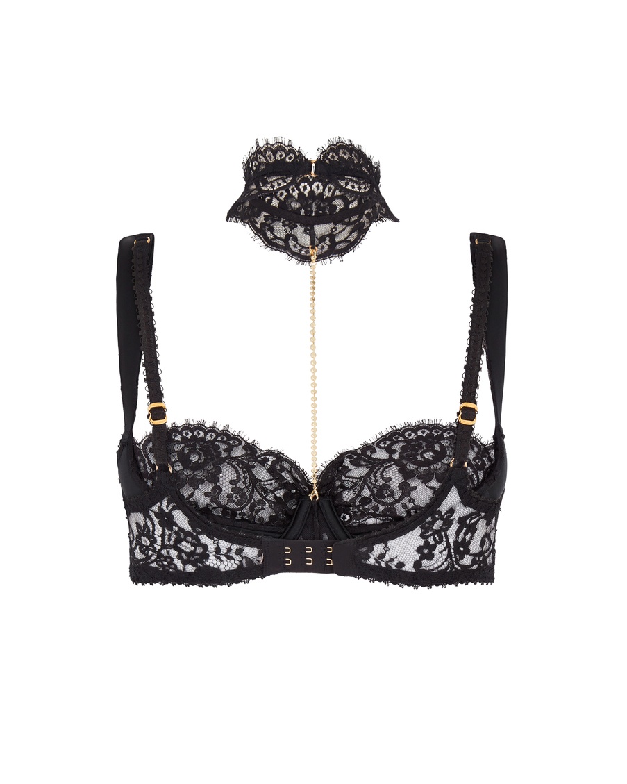 Черный бюстгальтер балконет Jewlie