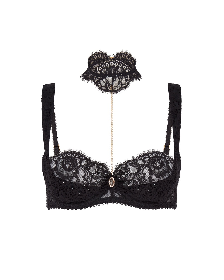 Черный бюстгальтер балконет Jewlie