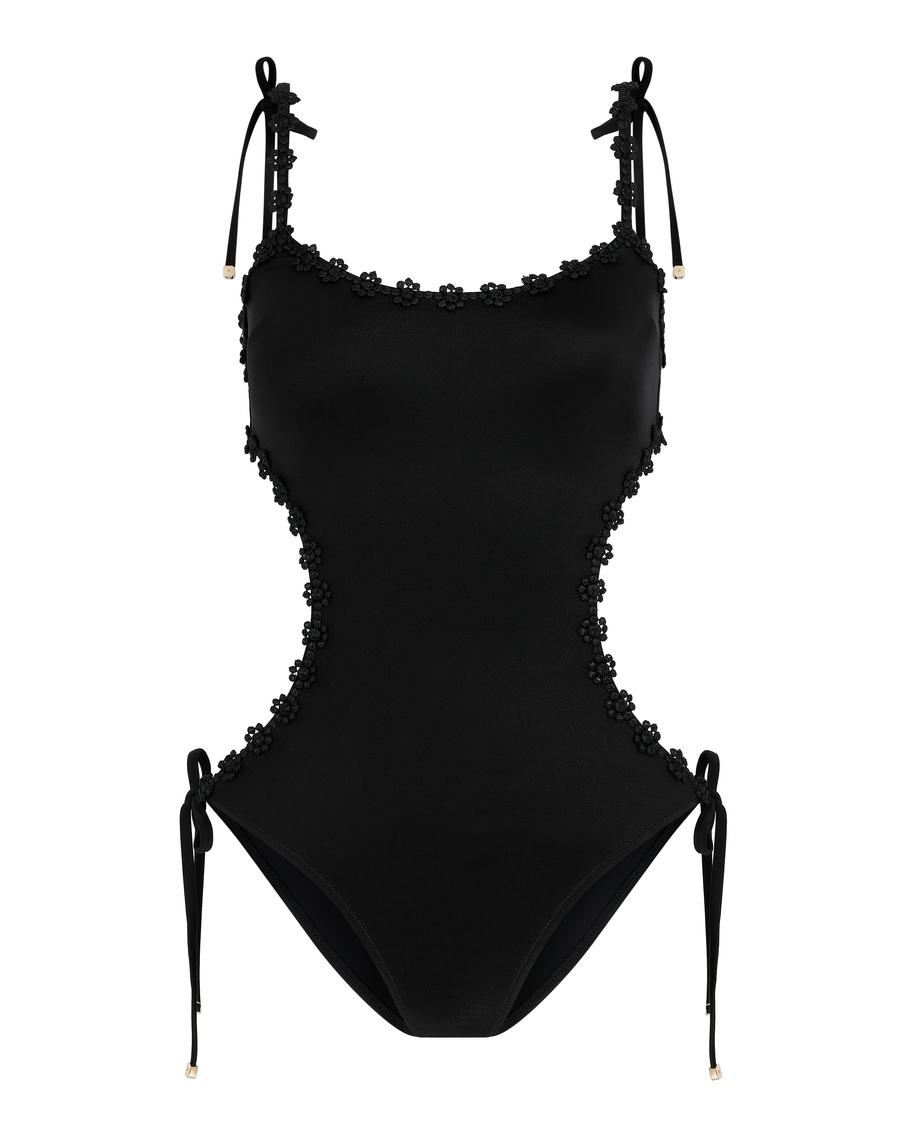 Черный слитный купальник Maiya