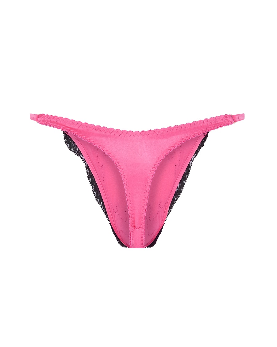 Розовые шелковые трусы стринги Molly