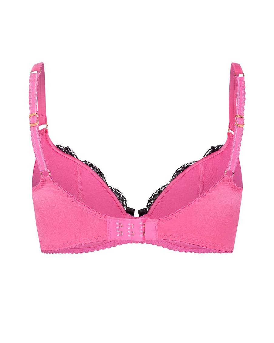 Розовый шелковый бюстгальтер с плотной чашкой Molly
