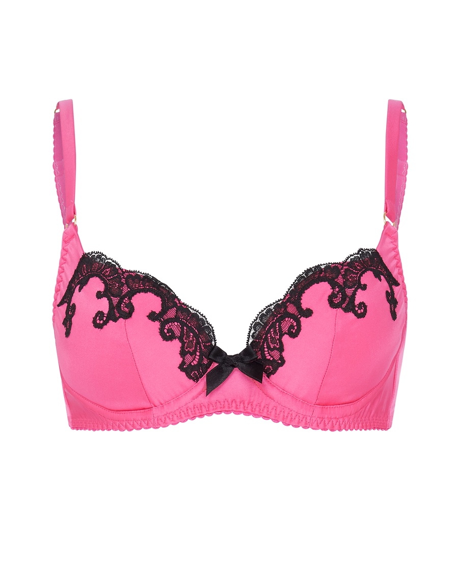 Розовый шелковый бюстгальтер с плотной чашкой Molly