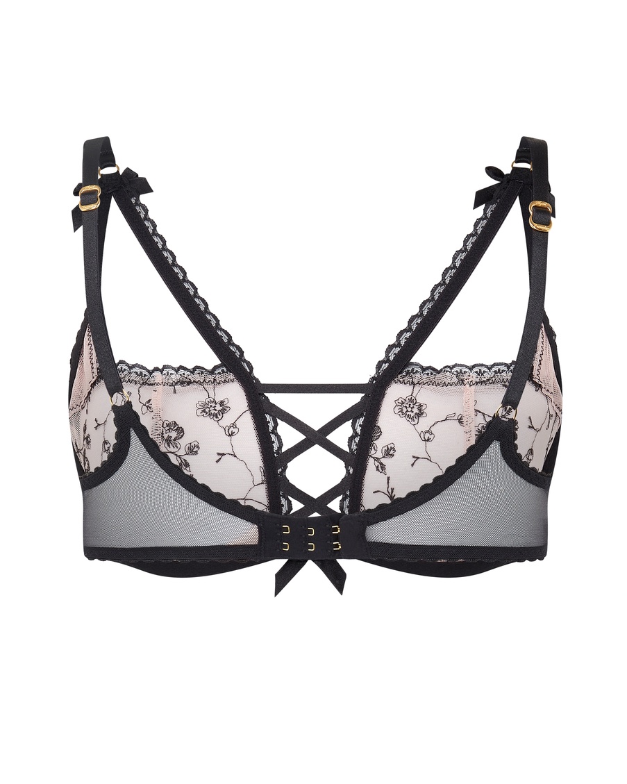 Розово-черный бюстгальтер с мягкой чашкой Rosaleen
